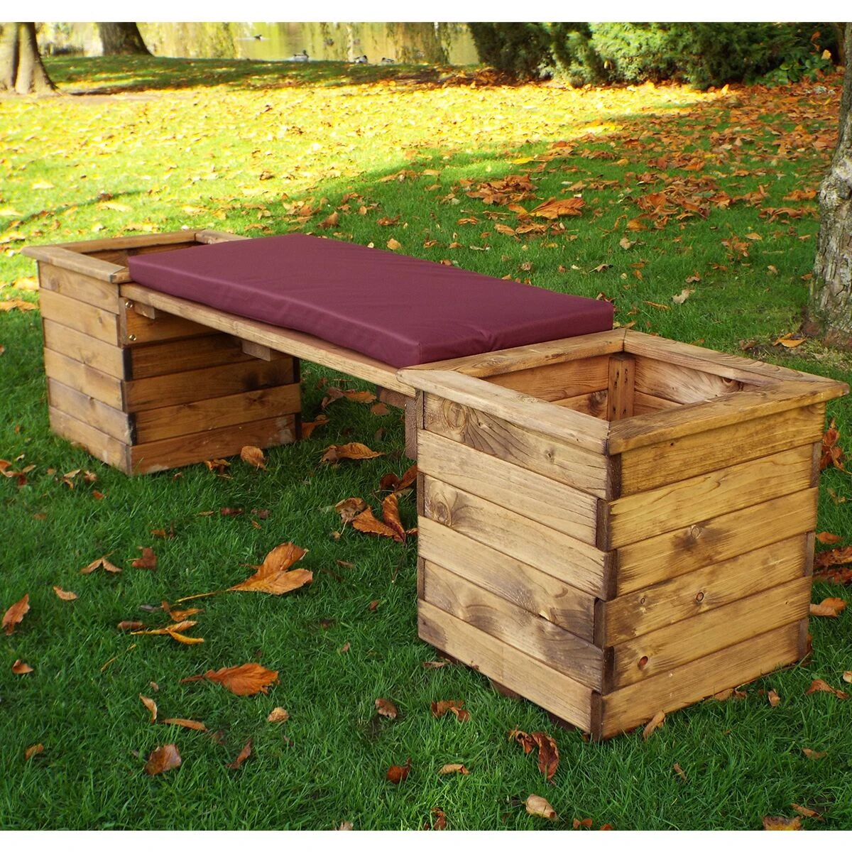 Charles Taylor Deluxe Wooden Planter Bench 1 Charles Taylor Deluxe Wooden Planter Bench