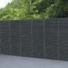 Forest - Contemporary Double Slatted Fence Panel Grey Painted 1.8m X 1.8m - Alton Garden Centre