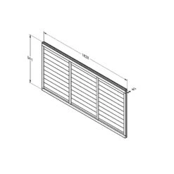 Forest - Dip Treated Straight Edge Lap Panel 6ft X 3ft (1.83m X 0.91m) - Alton Garden Centre -Garden Care Store SELP36 Line Drawing