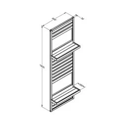 Forest - Slatted Wall Planter 2 Shelves - Alton Garden Centre -Garden Care Store SLATWALLPLANT2 5 Line Drawing 1024x1024 1