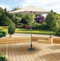 Pagoda 2.5m Aluminium Push Up Parasol - Biege