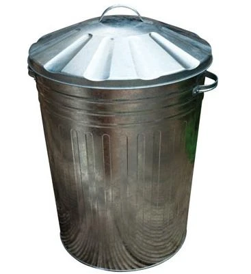 Galvanised Bin With Metal Lid 1 Galvanised Bin With Metal Lid