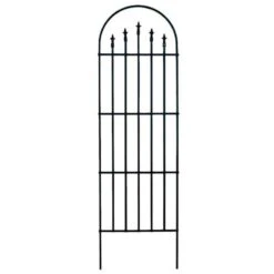 Panacea French Arch Trellis With Finials - Black - Alton Garden Centre