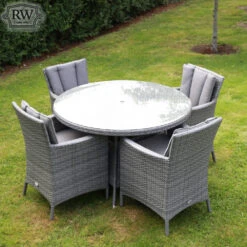 Rathwood- Cuba 4 Seater Round Set -Garden Care Store rd120pgset 4